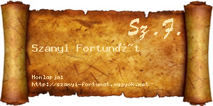 Szanyi Fortunát névjegykártya